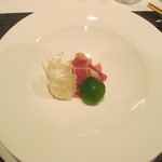 コジモ・ロレンツォ - 高級生ハムと～芋。ハムは多分ですがパルマ産のプロシュート