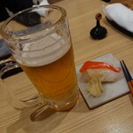 Kitano Robata Chako - 生ビールとお通し
