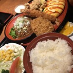 味の里 おたふく - おたふく特製ミックスプレート定食¥1900