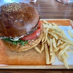 Googie's cafe - 信州バーガー＠1,300円+モッツァレラチーズ@250円+ポテトセット@110円