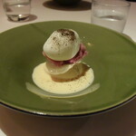 リストランテ カノフィーロ - ほうじ茶のパンナコッタ　巨峰のソルベと和三盆のソース