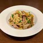 Homemade tuna with returned bonito and potato mushroom peperoncino