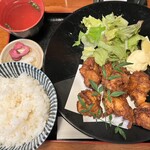 Aian - 青森県産桜姫鶏の唐揚げご飯セット　大盛り