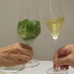 レミニセンス - ふたりで乾杯ぁ～イ！ 家内はミント＆ライムのノンアルコールカクテル。