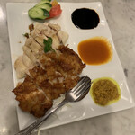 シンガポール海南鶏飯 - 海南チキン蒸し&揚げ