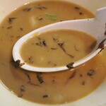 麺処 晴 - 底に残ったスープ