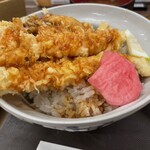 天丼てんや×とんかつ知多家 - 牡蠣と穴子のごちそう天丼 一人前そばセット