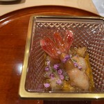 銀座 しのはら - ボタンエビのウニソース和え(追加)