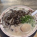 博多一丁 - 味玉ラーメン　キクラゲ多め