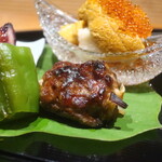 日本料理 幸庵 - 鹿肉つくねねぎ巻き焼き