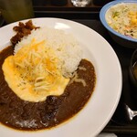 松屋 - チーズかけビーフカレー＋生野菜
