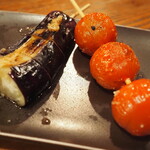 鳥扇 - 茄子とトマト