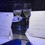 Ryuduki - コースメニューと、LINE登録で無料で頂いたシャンパン