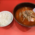 中華料理 萬福 - 味噌チャーシュー麺 小ライス