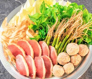Maru - “かも肉”と“自家製かもつくね” で楽しむ！ 仙台　鴨せりしゃぶ鍋
