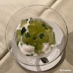 プチレストラン ブーケ・ド・フランス - シャインマスカットとマスカットのゼリーとブルーチーズのクリーム