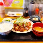 おひさまげんき食堂 - 鶏唐甘酢がけ定食