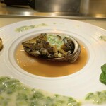 神戸牛 個室 ステーキ 吉祥 - 鮑の鉄板焼き