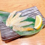 Grilled engawa with yuzu salt