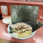 Ramen Shoppu - ネギチャーシュー1050円・デカ海苔2枚（サービス）・小ライス150円