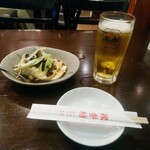 Shinkoubou - 生ビール、皮蛋豆腐