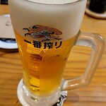 奥州ろばた センダイエキ天海 - ドリンクはビール