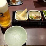 Sobadokoro Marumatsu - ・生ビールセット850円