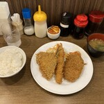 キッチン大正軒 - ミックスA定食(アジフライ・エビフライ・メンチカツ)