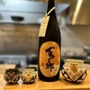 日本料理 直 - ドリンク写真:日本酒　百十郎　秋梨　カワハギ型の酒器が可愛い♡