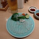 Fukusushi - ●ﾗﾝﾁ。単品。生B 500X3+立山300㎖800+刺し(鮑ｱﾜﾋﾞ1490+ﾃｯｻ1600+7種盛1590)+つまみ(筋子790+ｶﾏ塩焼590+土産(大阪寿司1100X2)=10,660円