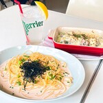 SOAP - 明太子クリームパスタ
                        アサリとほうれん草のドリア
                        レモネード