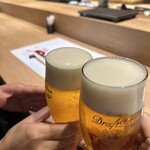 Kanda Sushi Chikamatsu - プレミアム生ビール