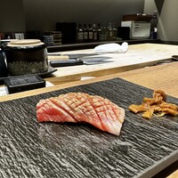 神田 鮨 近松 - 青森本鮪の大トロの炙り