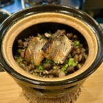 日本料理 直 - カマス、むかご、舞茸の炊き込みご飯