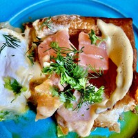レストラン アルティザン（restaurant Artisan） - 20230921 45度で1時間焼いたサーモン「ニューヨークの朝食」②