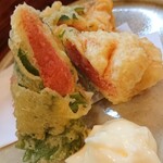 酒ト飯 ヤマダ - 明太子と大葉の天ぷら