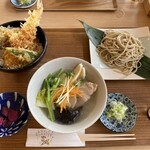 Soba Dainingu Soba No Sato - 塩豚そばとミニ天丼