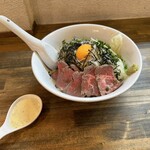 麺屋 承太郎 - 【2023.9.26(火)】月見アリアータまぜそば（並盛・250g）980円→500円（ラーポン）