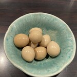 環七ラーメン 周麺 - ウズラの醤油漬け