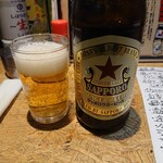 酒とアテ モグラ酒蔵 - 瓶ビール 赤星