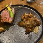 渡辺料理店 - ニュージーランド仔羊背肉ロースト＆イタリアンリドウォ仔牛胸線肉