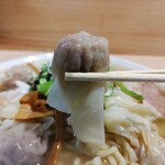 桜上水 船越 - 塩ワンタンメン （1200円）＋大盛（100円）