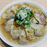 桜上水 船越 - 塩ワンタンメン （1200円）＋大盛（100円）