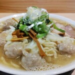 桜上水 船越 - 塩ワンタンメン （1200円）＋大盛（100円）