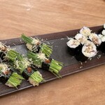 Kuromon Sushi - 芽ネギ、ミョウガ巻、なみだ巻