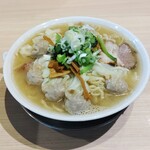 桜上水 船越 - 塩ワンタンメン （1200円）＋大盛（100円）