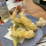 Kuromon Sushi - 海老、アスパラ天ぷら