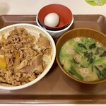 すき家 - 2023.9.10  牛丼いわしつみれ汁たまごセット 大盛