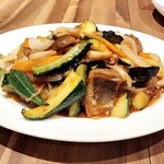 彩華 - 白身魚フライあんかけ　夏野菜