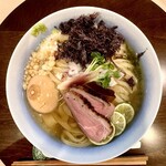 手打麺祭 かめ囲 - かめ囲のニボコン、味玉TP